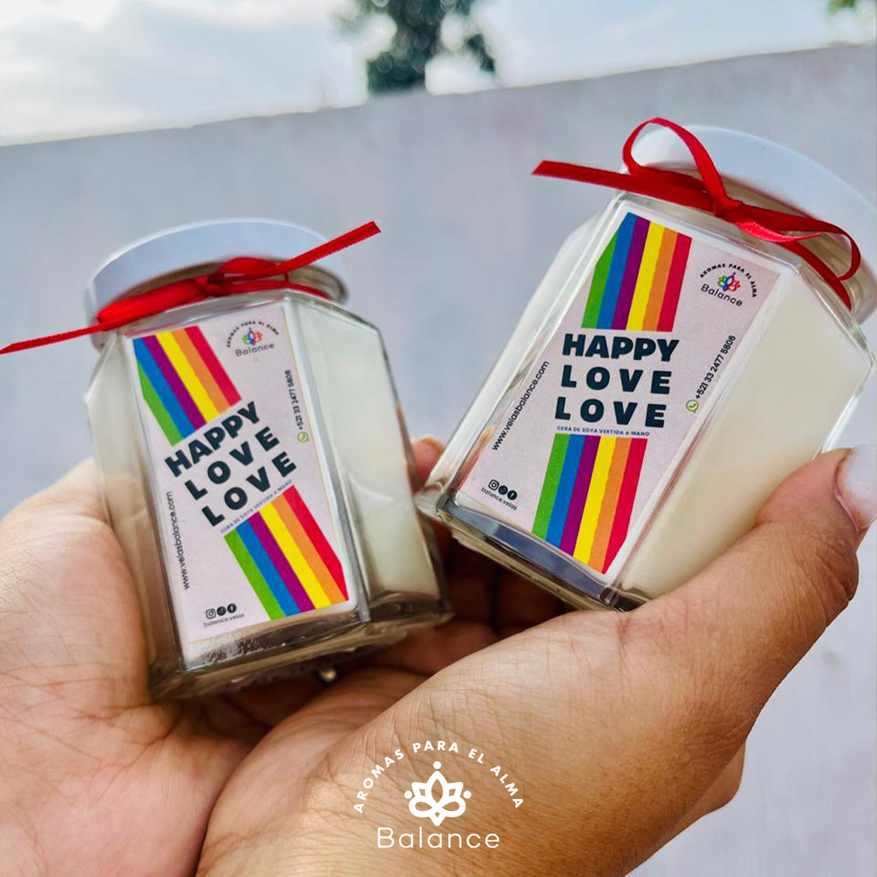 Vela de Soya 'Happy Happy Love' - Coco y Mango - 250ml