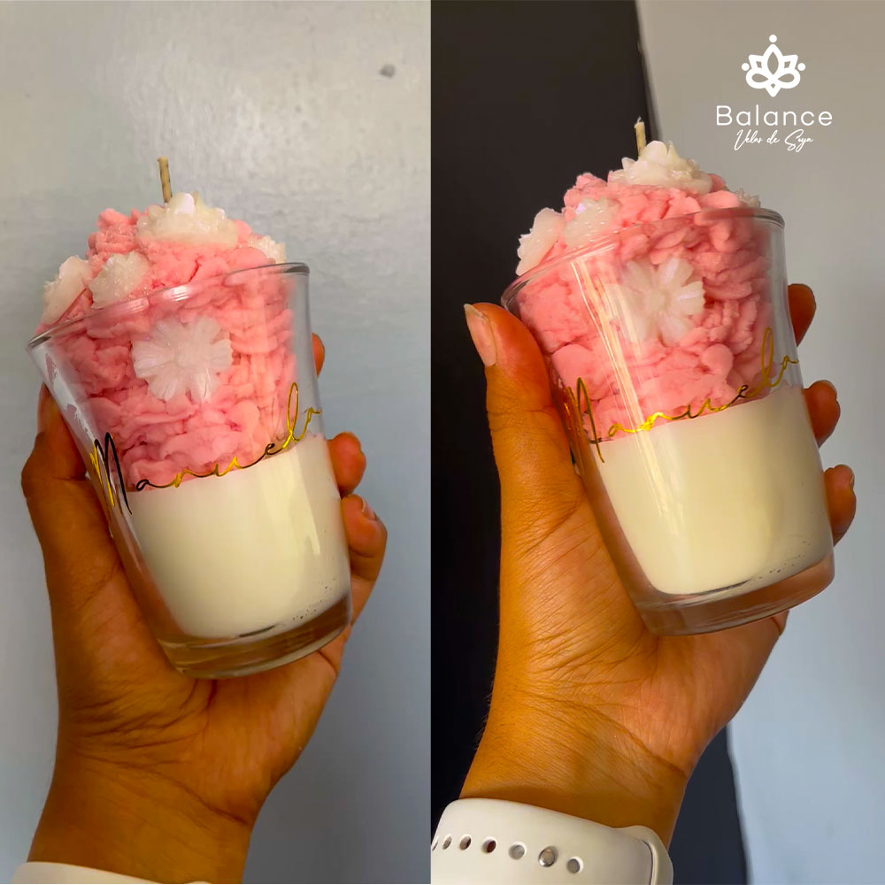 Flower cake 360 gr - Rosa y Blanco