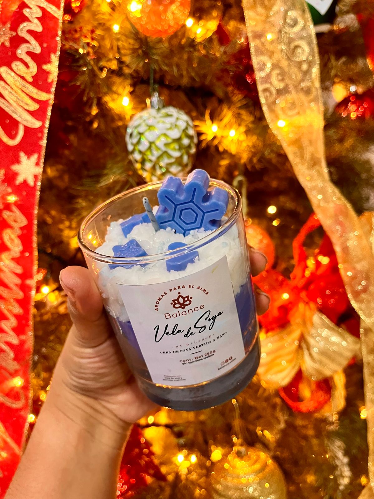 Vela aroma navideño a Copo de nieve